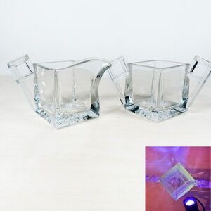 Vintage Heisey Quator Manganese Glass‎ Sugar And Creamer Heavy Art Deco